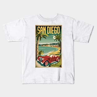 A Vintage Travel Art of San Diego - California - US Kids T-Shirt